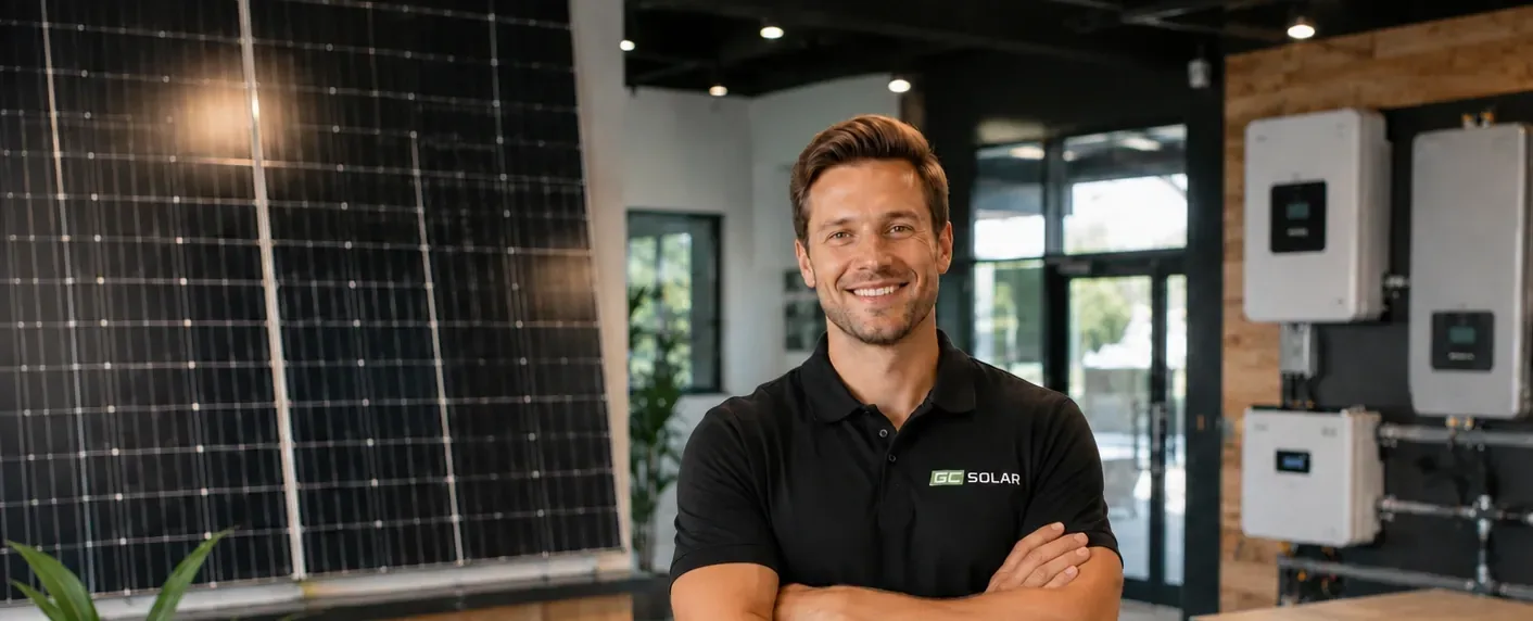 GC Solar trainer in the showroom